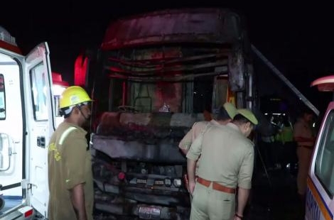 Greater Noida Bus Fire: 2 arrested after 9 passengers die in Yamuna Expressway blaze